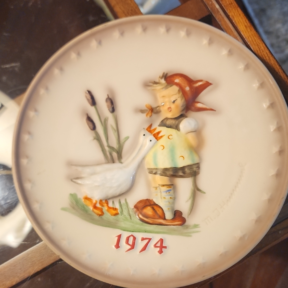 Goebel Plate with Red and Cream Design